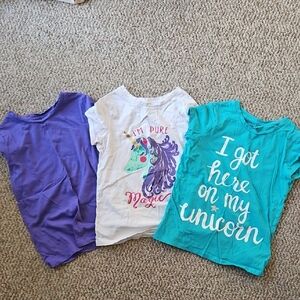 Kids Unicorn Graphic T-Shirts - Purple, White, Teal